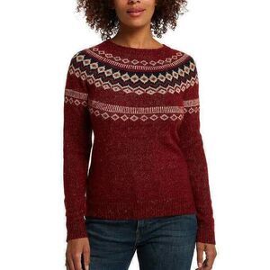 Weatherproof Vintage Fairisle Pullover Sweater Chili Red Small